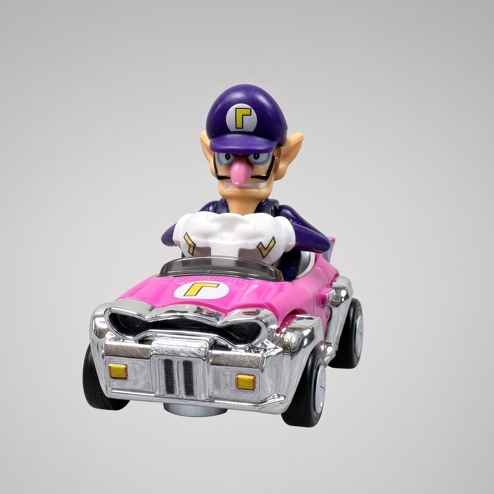 Hot Wheels Mario Kart Waluigi Badwagon Pink Diecast Car GBG31 1:64 Scale
